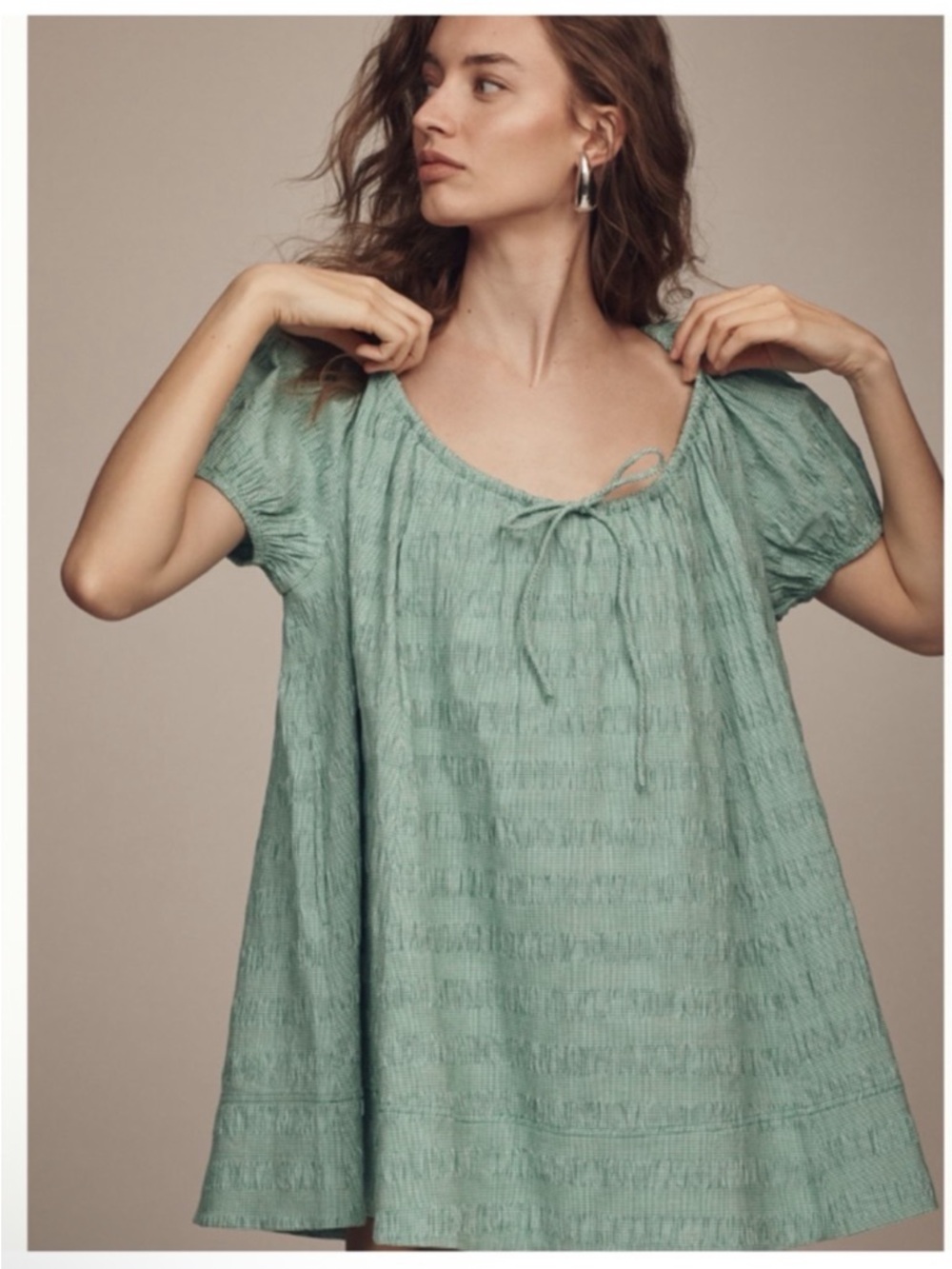 Anthropologie Maeve Gingham mini swing dress - Picture 2 of 7